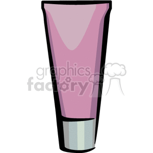 Clipart image of a pink cosmetic or lotion tube with a cap at the bottom.