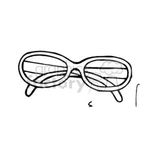 A simple black and white clipart image of sunglasses with thick frames.