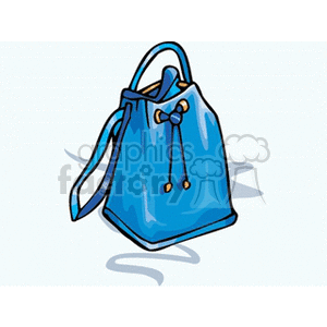 Blue Handbag with Drawstring Closure