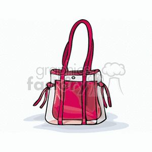 Clipart image of a pink tote bag with long handles.
