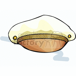 Clipart image of a sailor's hat with a white top and a brown bill.