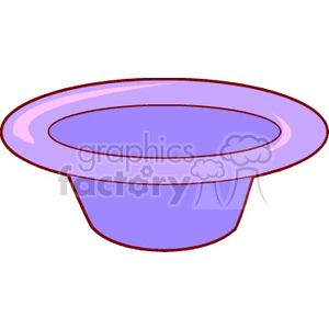 Clipart of an upside down purple hat with a wide brim