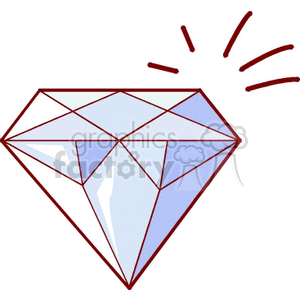 A clipart image of a shining diamond with geometric facets.