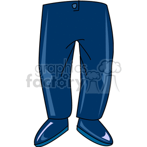 A clipart image of dark blue pants paired with blue shoes.