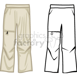 Image of Cargo Pants in Color and Outline
