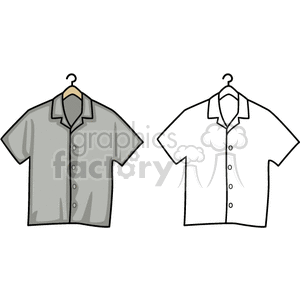 Gray and White Shirts on Hangers