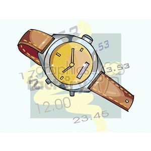 Wristwatch with Leather Strap and Numbers