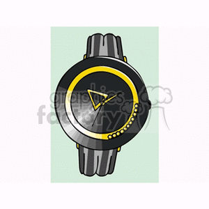 Modern Black and Yellow Wristwatch