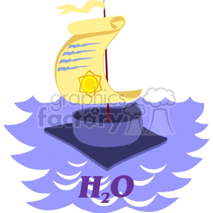 Cartoon sailboat made from a cap and diploma