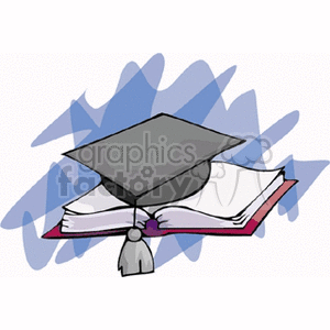 mortarboard on a book