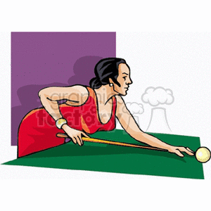 Woman Playing Billiards