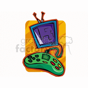 Retro Gaming Featuring TV and Game Controller