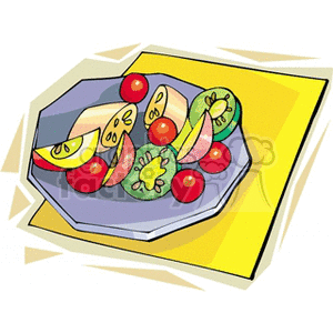 Vibrant Plate of Fresh Fruits and Vegetables