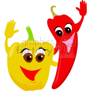 Colorful of Happy Bell and Chili Peppers