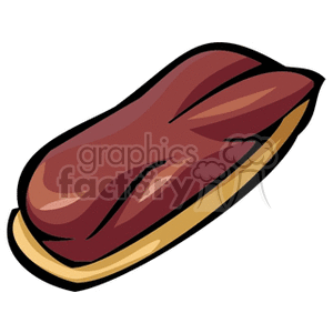 Clipart of a chocolate eclair with chocolate frosting.