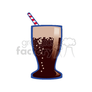 Glass of soda with a straw