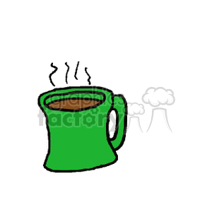 Steaming Hot Drink in Green Cup