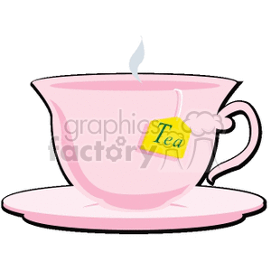 Pink Tea Cup with Steam