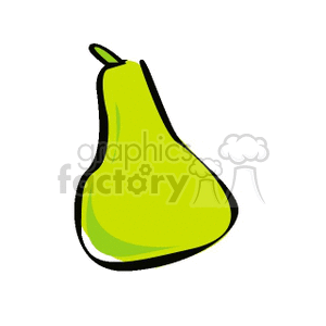 Illustration of a green pear with a simple design.