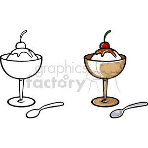 Ice Cream Sundaes with Spoons