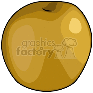 A clipart image of a golden apple.