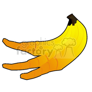 A simplified clipart image of a bunch of yellow bananas.