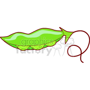 Clipart image of a green pea pod.