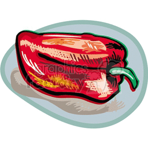 Clipart illustration of a red bell pepper