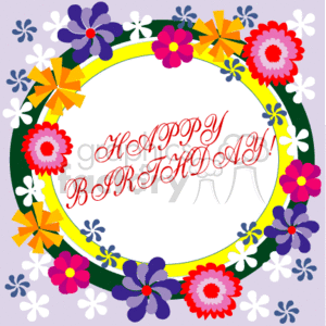 Happy Birthday Floral Border Image