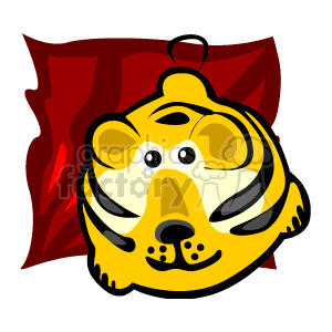   The clipart image features a Christmas ornament in the shape of a tiger