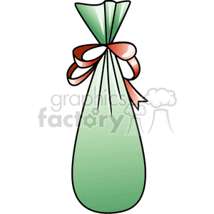 Green Gift Sack with Red Ribbon