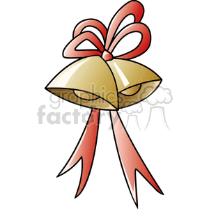 Festive Christmas Bells with Red Ribbon