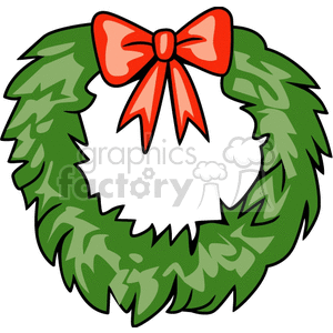 Christmas Wreath with Red Bow