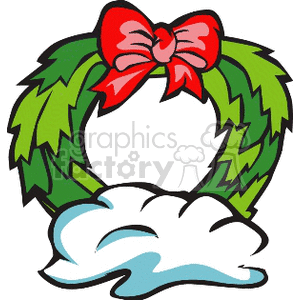 Festive Christmas Wreath Decoration with Red Bow