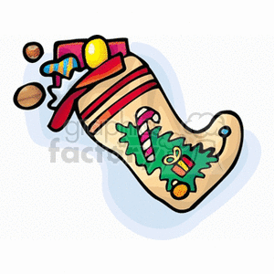 Festive Christmas Stocking Filled with Gifts