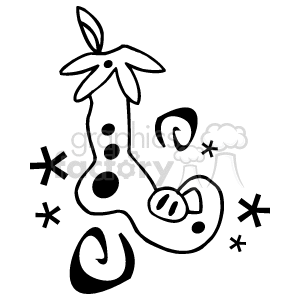 Black and White Christmas Stocking with Snowflakes