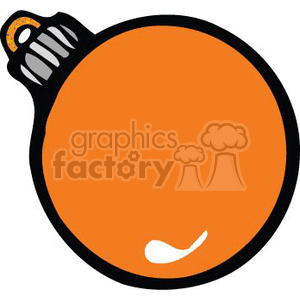 The image displays a simple clipart of a Christmas ornament. The ornament is depicted as a round object, usually used to decorate a Christmas tree during the holiday season. The top of the ornament has a metallic cap, often used to hang the ornament.