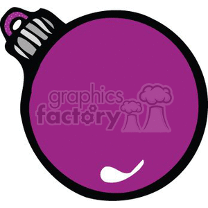 The clipart image depicts a simple purple Christmas ornament, typically used for decorating a Christmas tree or as part of a festive holiday display.