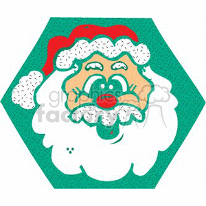   The image is a stylized clipart depiction of Santa Claus. It features Santa