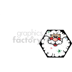   This clipart image features a stylized depiction of Santa Claus