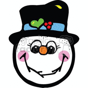 Happy Snowman Face Smiling