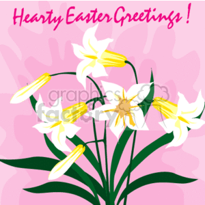Easter Card with White Llilies