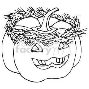   The clipart image features a Halloween pumpkin with a face carved into it, also known as a jack-o