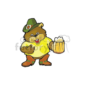 St Patrick's Day Bear holding a Mug of Beer 