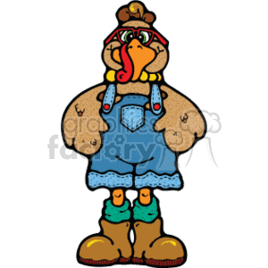 Turkey wearing pants and boots