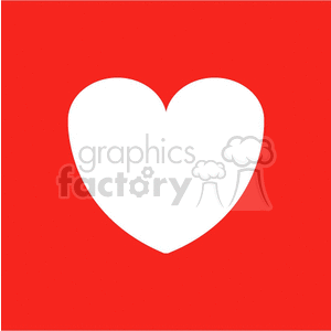 White Heart on Red Background for Valentine's Day