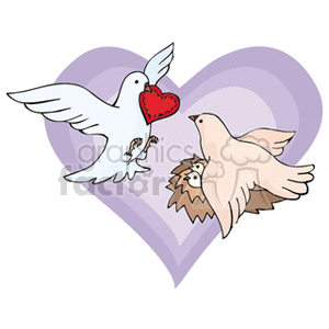 Valentine's Day Doves with Heart