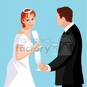 bride and groom together 