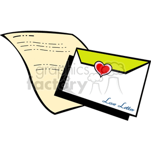 Love Letter with Heart-Embellished Envelope