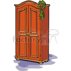 Wooden Wardrobe with Vine